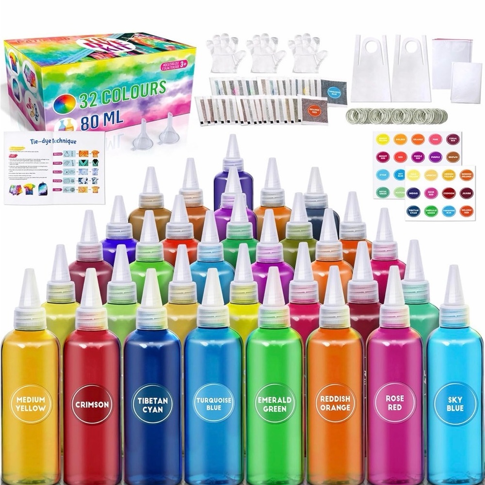 Source Unknown Vibrant Tie-Dye Kit with 32 Colors
